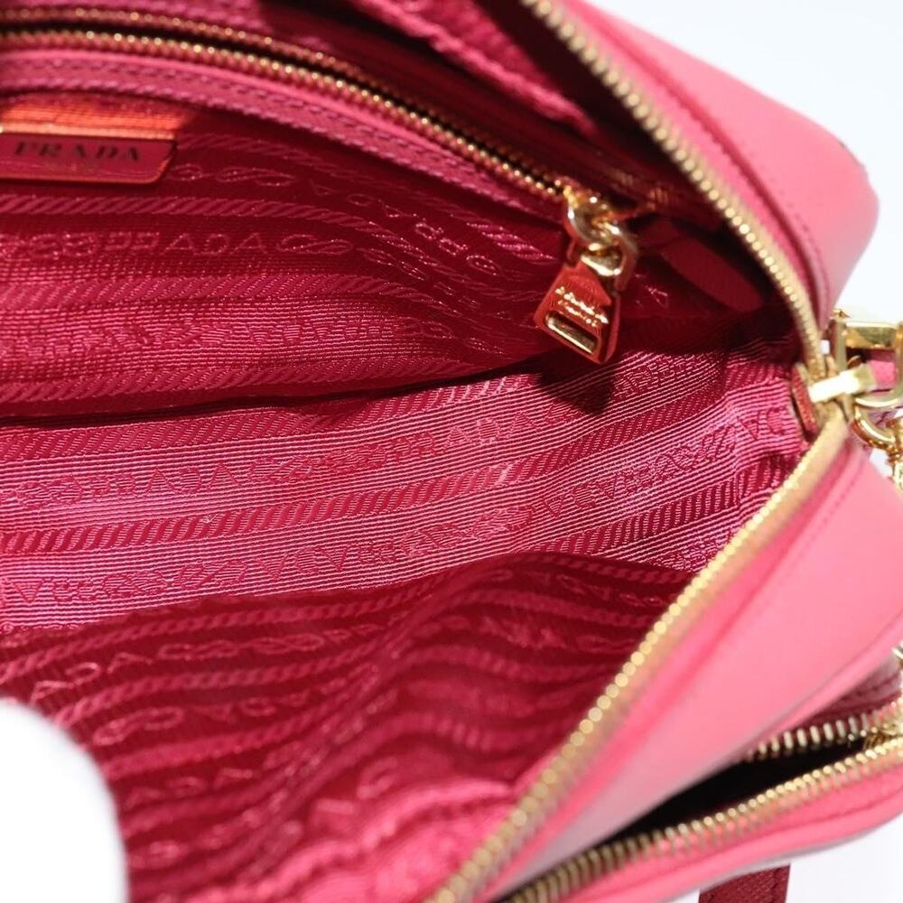 Prada Leather Shoulder Bag Saffiano Pink - Picture 8 of 15